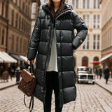 Women’s Padded Jacket – Oversized Fit – Quilted Hooded – Full Length Warm Design