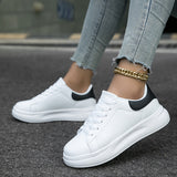 Liliana | Clean White Faux Leather Sneakers