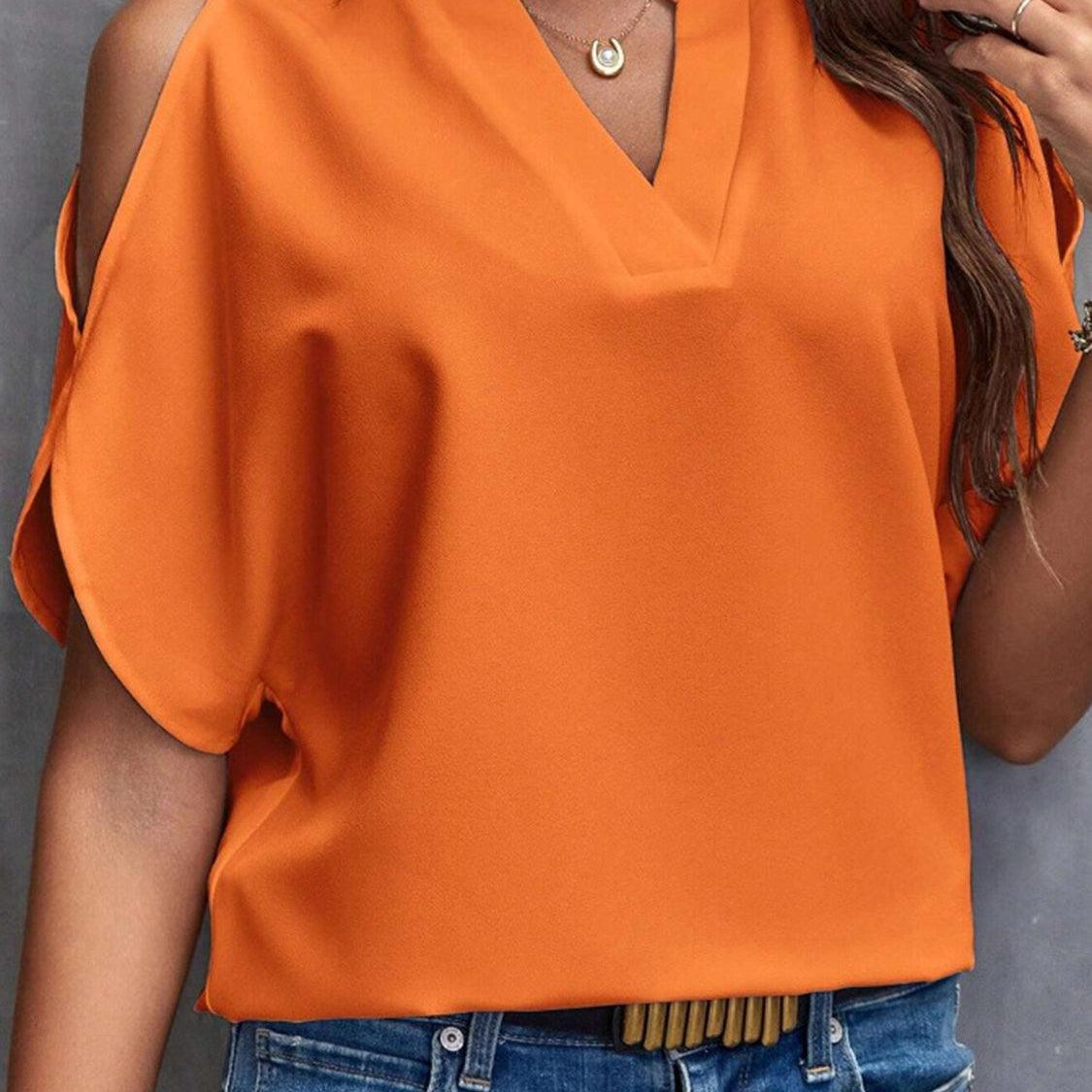 Elegant Off-Shoulder Blouse for Women with Half Sleeves