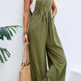 Women's Casual Loose Fit Jumpsuit – Sleeveless, Wide-Leg, Lightweight