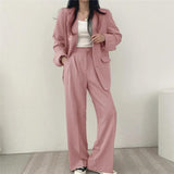 Women's Suit - Oversized Blazer & High-Waisted Trousers - Tailored Fit - Smart Casual