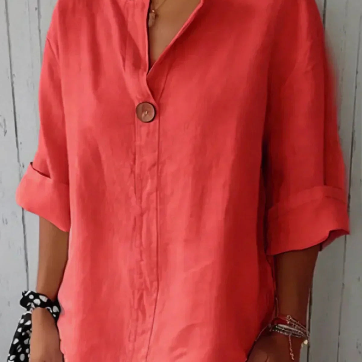 Ilja™ V-Neck Long Sleeve Loose Shirt