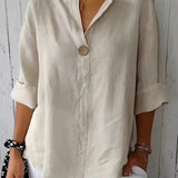 Ilja™ V-Neck Long Sleeve Loose Shirt