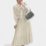 Charlotte | Luxurious Glamorous Pleated Satin Skirt