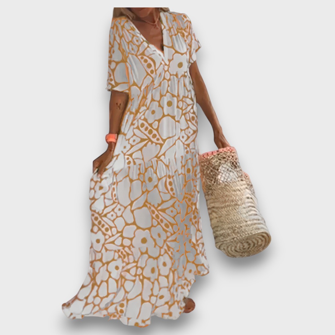 Amelia | Magnificent Floral Silhouette Dress Buttons