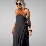 Eliza | Elegant Backless Dress with Stylish Cross-Neck