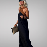Eliza | Elegant Backless Dress with Stylish Cross-Neck