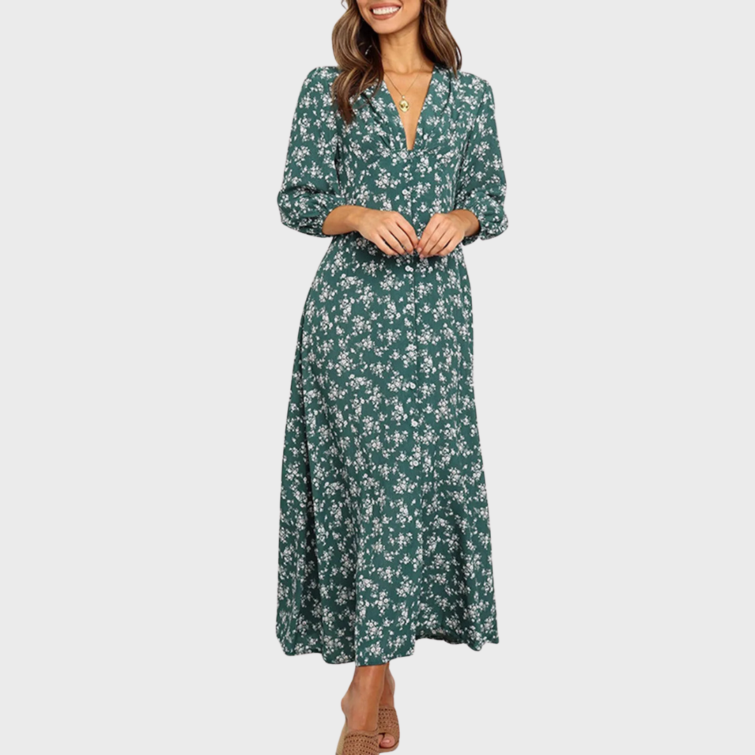 Melina | Bohemian Floral Print Long Dress