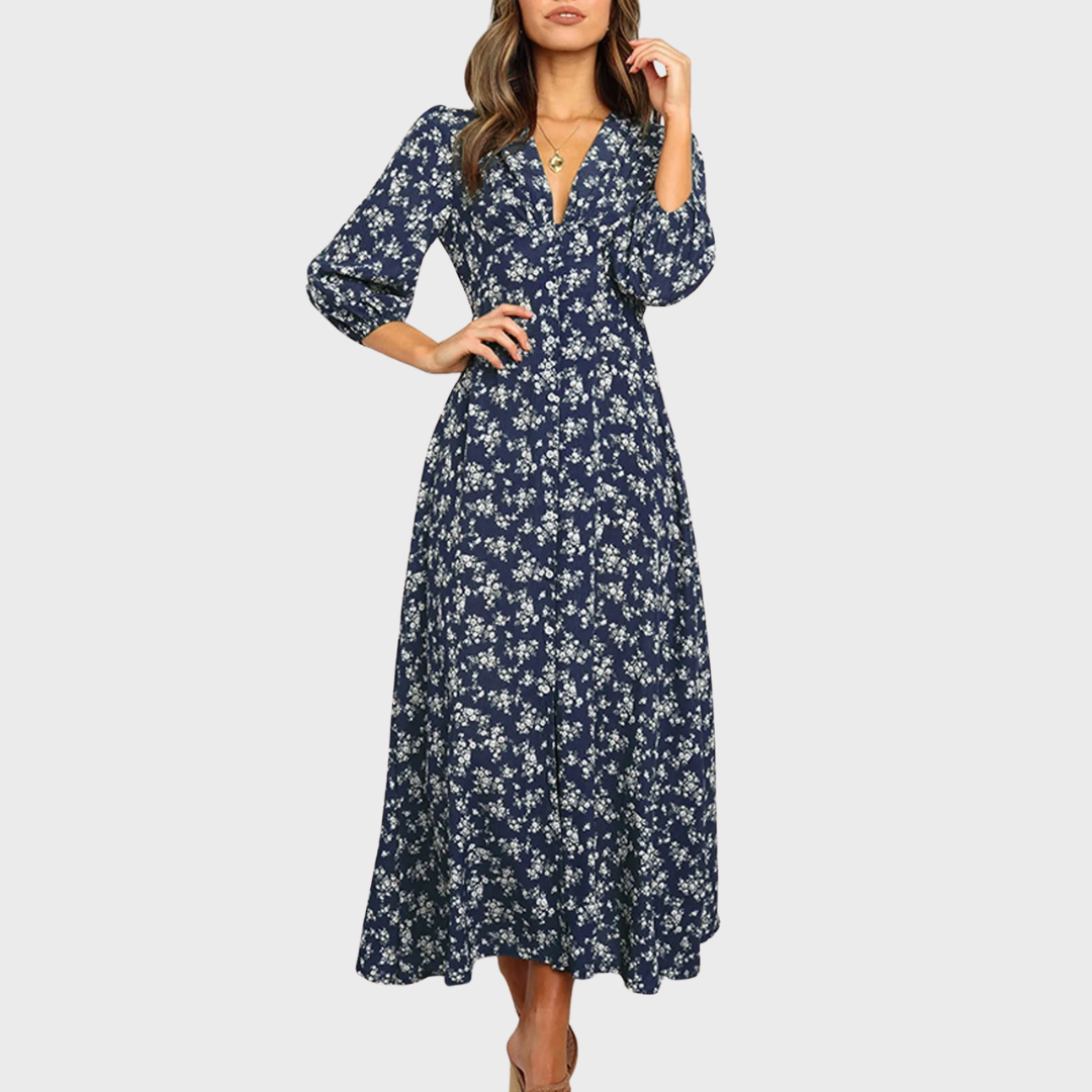 Melina | Bohemian Floral Print Long Dress