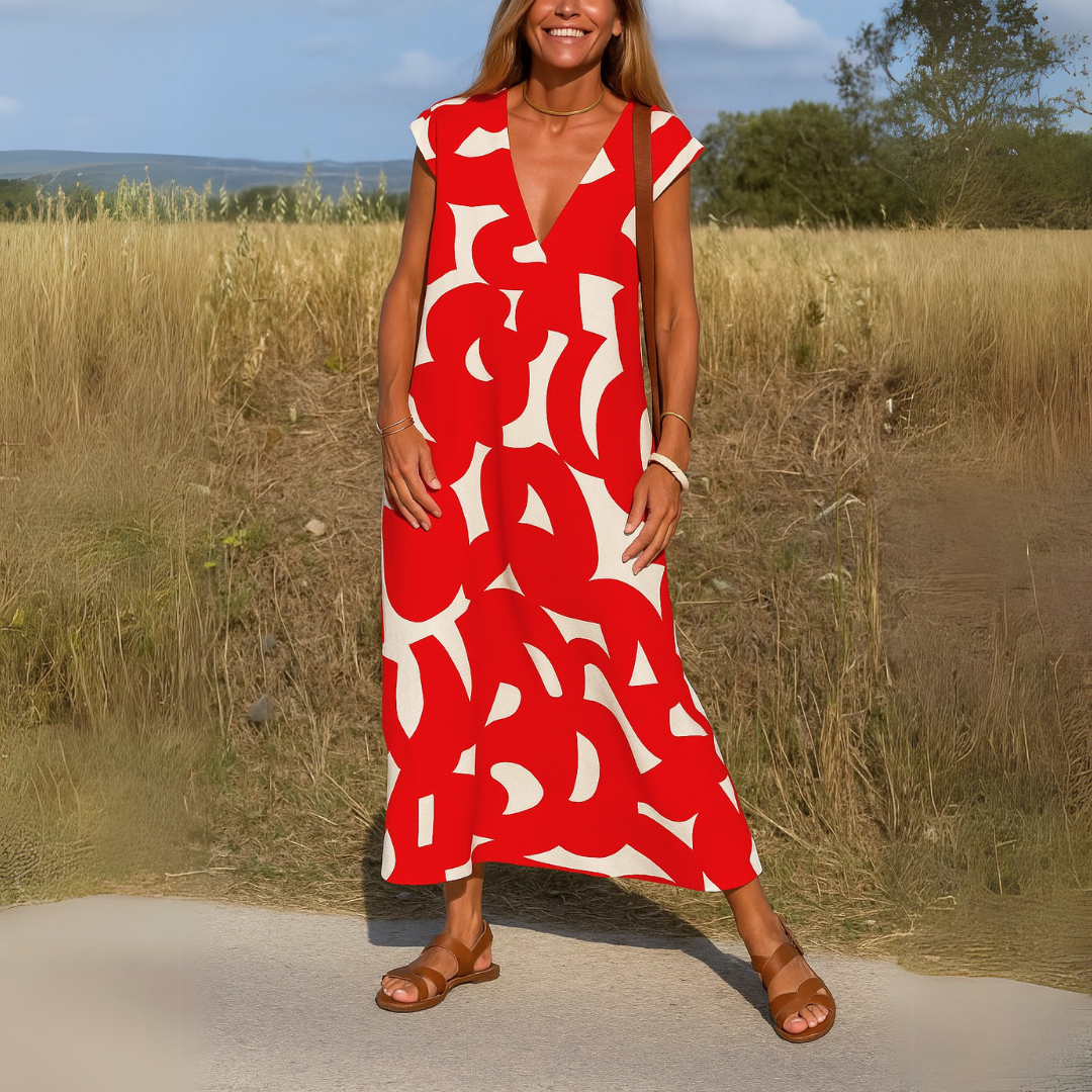 Charlotte | Elegant Flowing V-Neck Dress