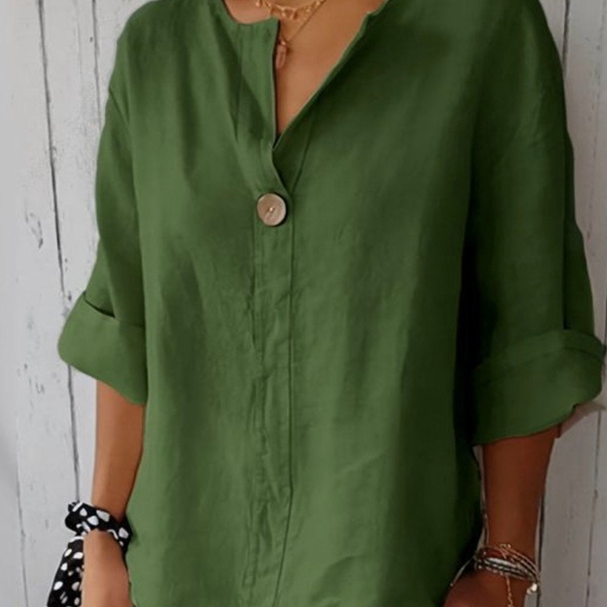 Ilja™ V-Neck Long Sleeve Loose Shirt