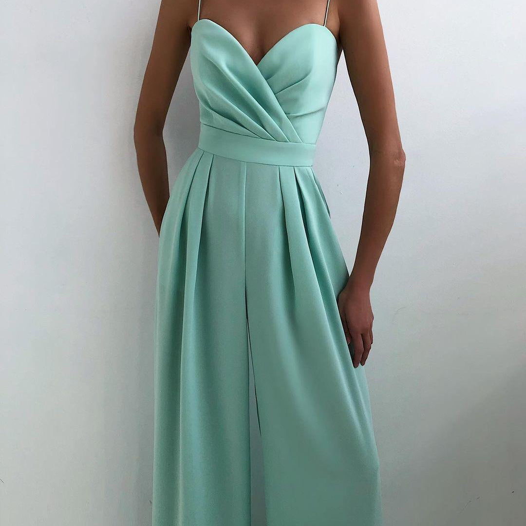 Women's High-Waist Spaghetti Strap Jumpsuit