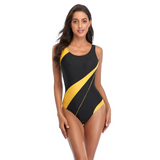 Women’s One-Piece Swimsuit – Racerback – Quick-Dry Stretch – Open Back Cut-Out