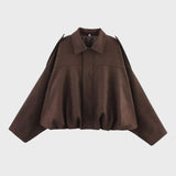 Catherine | Suede Oversized Warm Leather Jacket