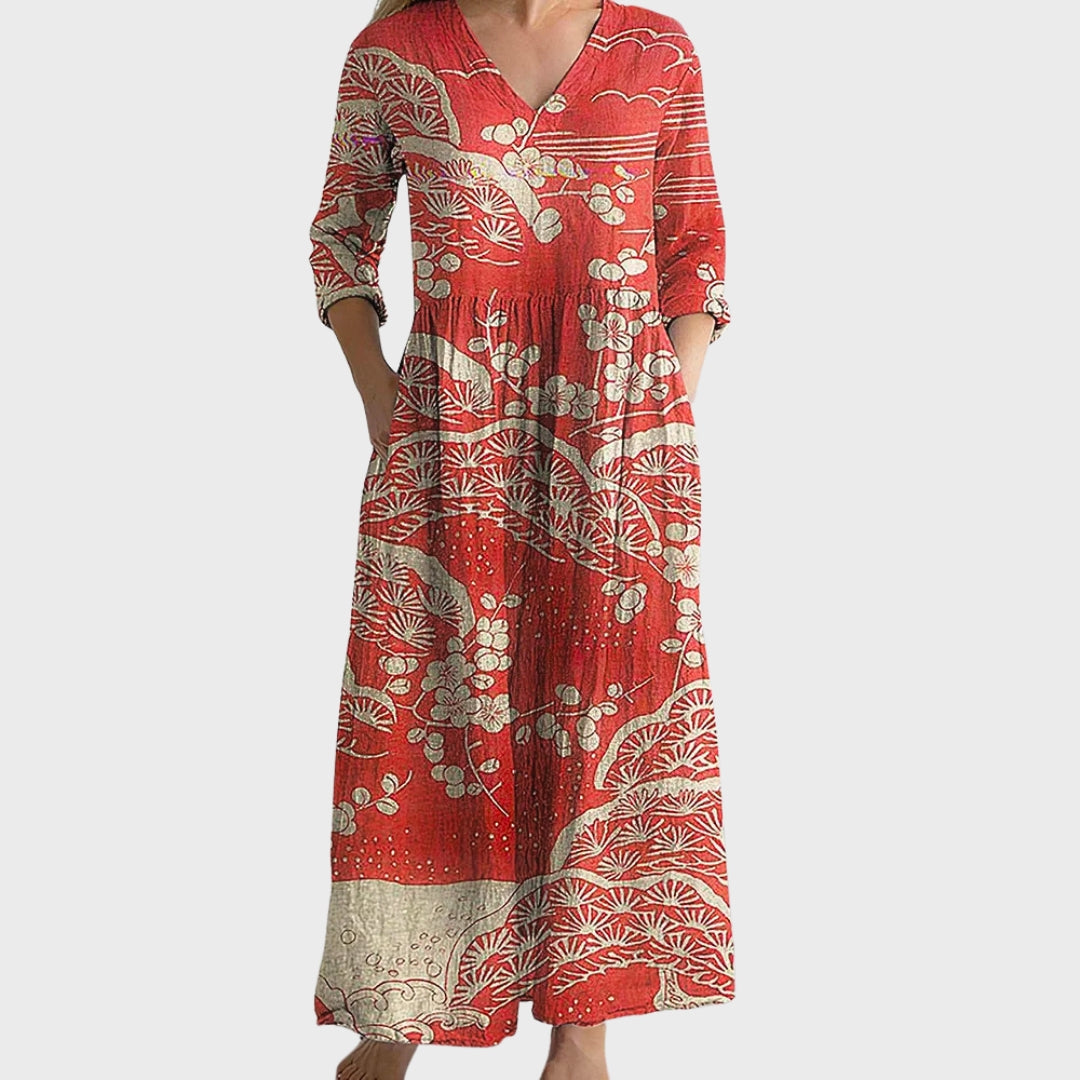 Veronica | Maxi Dress with Vintage Floral Print