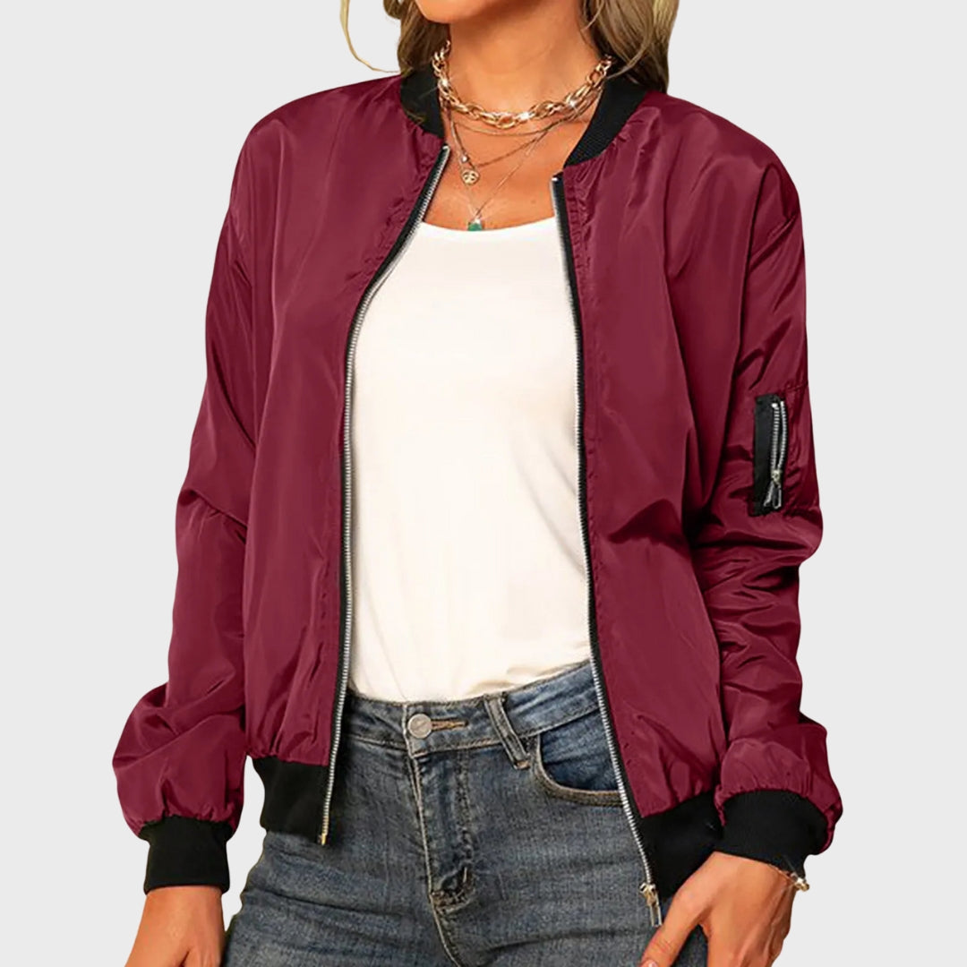 Erin | Autumn Long-Sleeve Bomber Jacket with Zipper