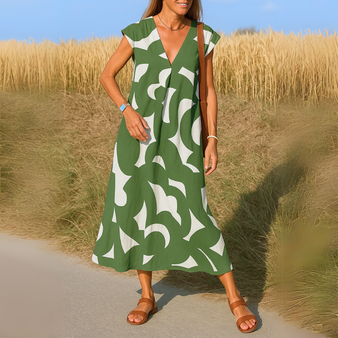 Charlotte | Elegant Flowing V-Neck Dress