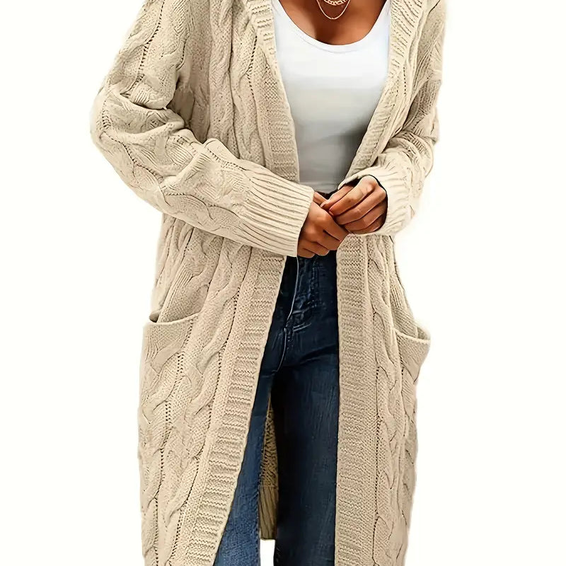 Women's cozy hooded cardigan