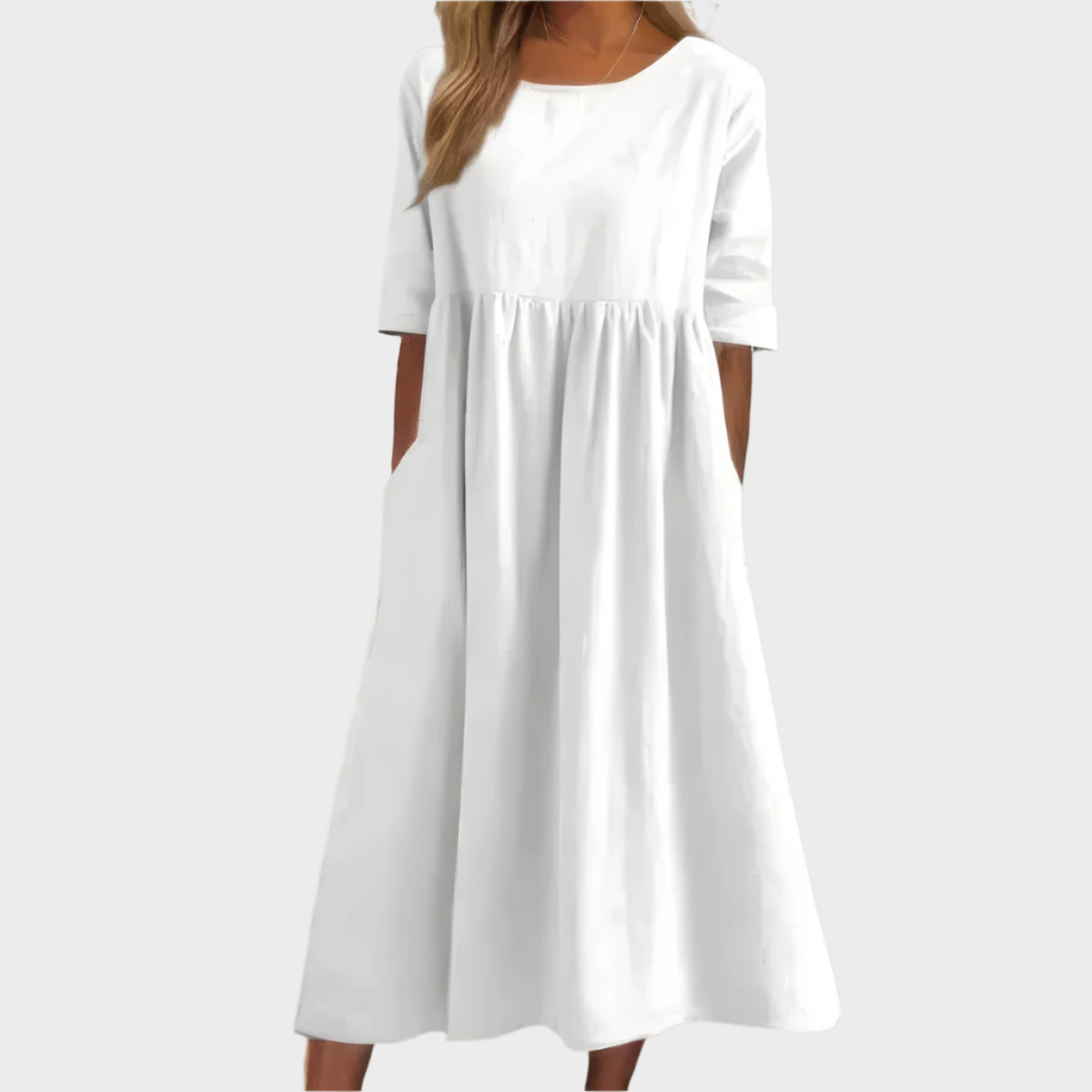 Charlotte | Linen Dress With Short Sleeves