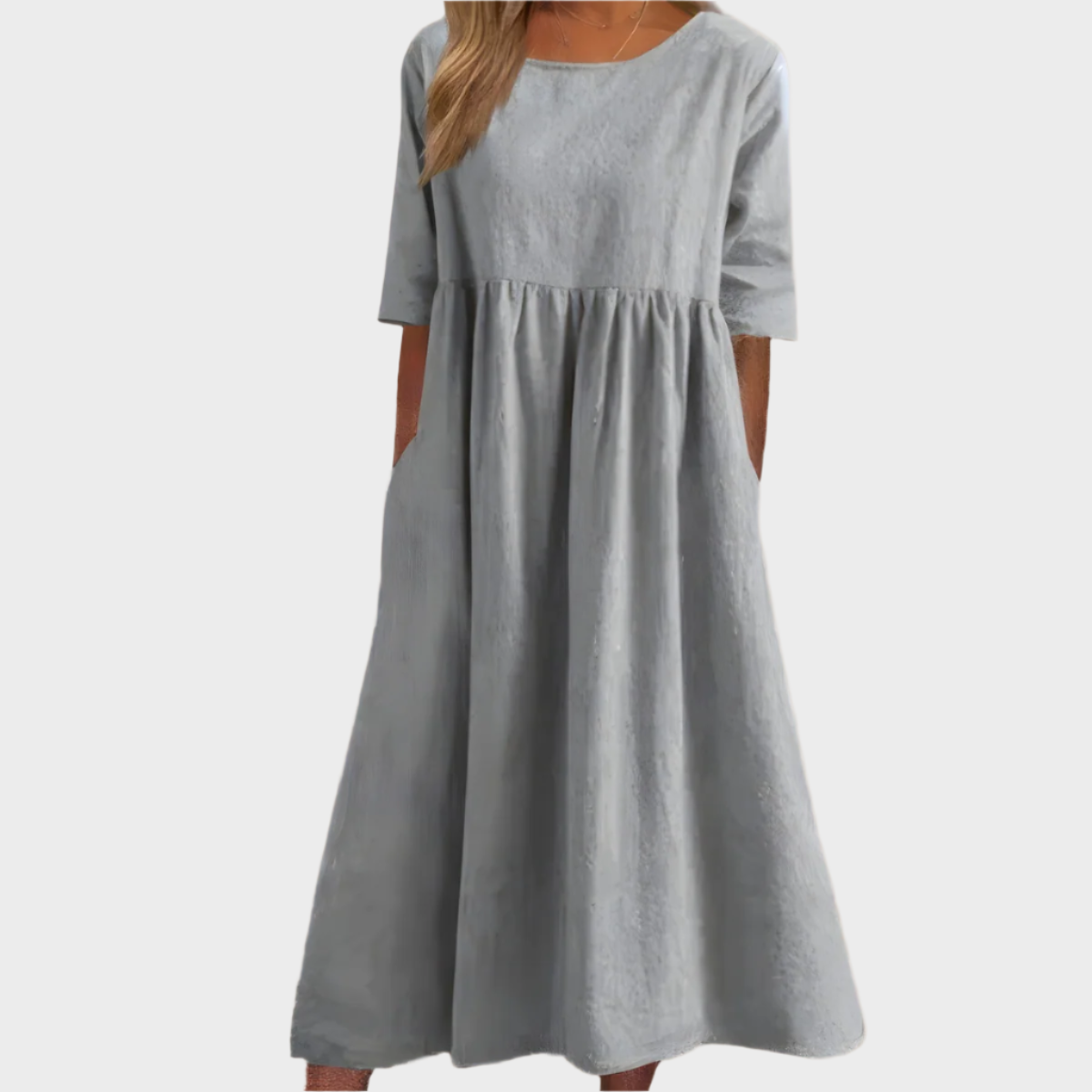 Charlotte | Linen Dress With Short Sleeves