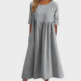 Charlotte | Linen Dress With Short Sleeves