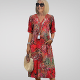 Clara | Soft V-Neck Midi Dress