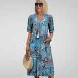 Clara | Soft V-Neck Midi Dress