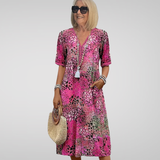 Clara | Soft V-Neck Midi Dress
