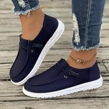 Women’s Slip-On Shoes – Soft Knit – Flat Sole – Textured Upper – Casual Fit
