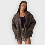 Tilly | Loose Leather Jacket for Autumn