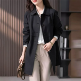 Women’s Trench Coat – Tailored Fit – Classic Collar – Single Breasted – Mid-Thigh Length