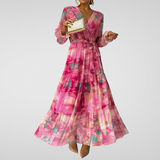 Eloise | Floral Wrap Maxi Dress with Long Sleeves