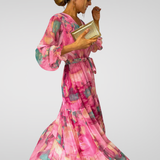 Eloise | Floral Wrap Maxi Dress with Long Sleeves