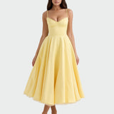 Alexandria | Magnificent Citrine Yellow Midi Dress