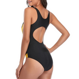 Women’s One-Piece Swimsuit – Racerback – Quick-Dry Stretch – Open Back Cut-Out