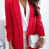 Stylish women's wrap collar blazer