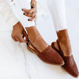 Women’s Slip-On Flats – Woven Texture – Pointed Toe – Flexible Breathable Fit