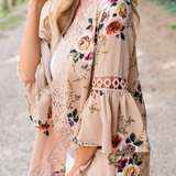 Women's casual patchwork top met print