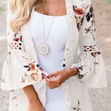 Women's casual patchwork top met print