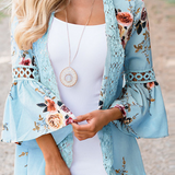 Women's casual patchwork top met print