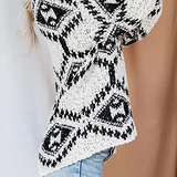 Sofia | Geometric Knitted V-Neck Sweater