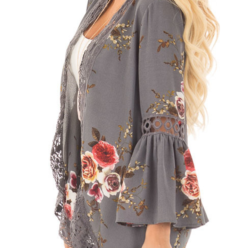 Women's casual patchwork top met print