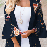 Women's casual patchwork top met print