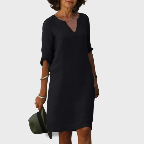 Elsie | V-Neck Mini Dress with 3/4 Sleeves
