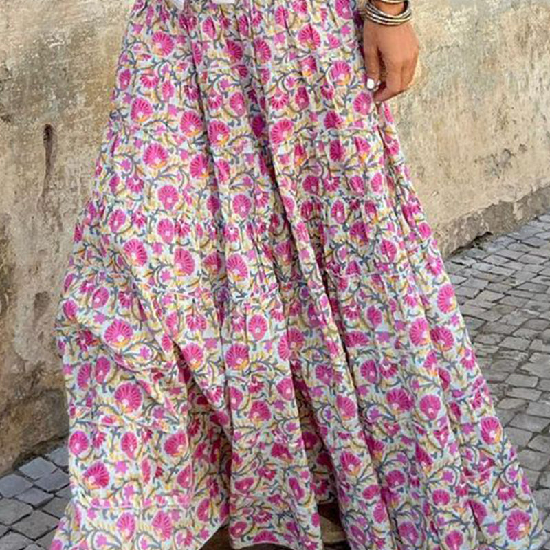 Women's high waisted skirt with print