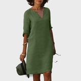 Elsie | V-Neck Mini Dress with 3/4 Sleeves