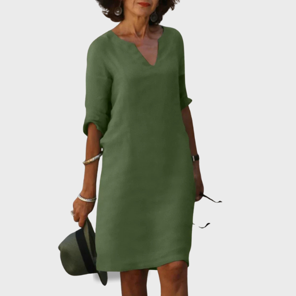 Elsie | V-Neck Mini Dress with 3/4 Sleeves
