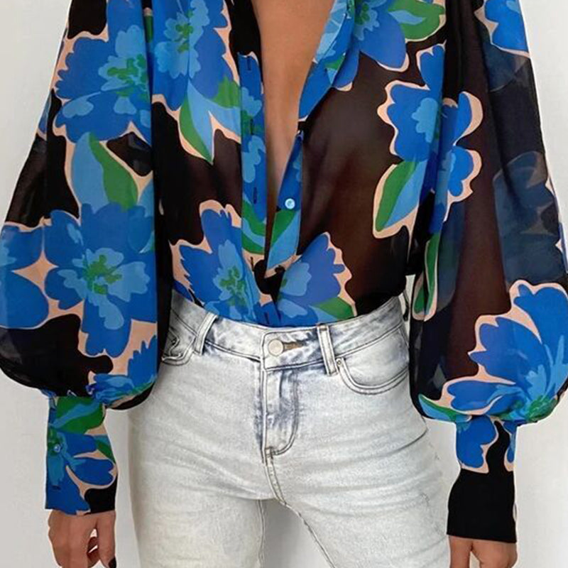 Fiona | Floral Puff Sleeve Blouse for Women