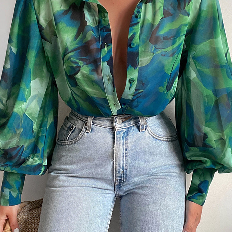 Fiona | Floral Puff Sleeve Blouse for Women