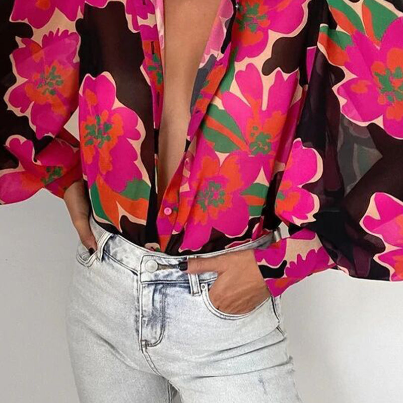 Fiona | Floral Puff Sleeve Blouse for Women
